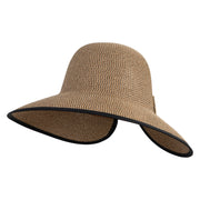 UPF 50+ Women's Open Back 3.5" Wide Brim Hat - Black Tweed OSFM