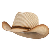 Strained 3" Stained Brim Adjustable Cowboy Hat - Beige OSFM