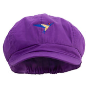 Flying Swallow Embroidered Cotton Elastic Big Size Newsboy Cap - Purple XL-2XL