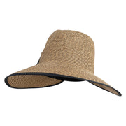 UPF 50+ Fedora Crown Split 4" Wide Brim Hat - Black Tweed OSFM