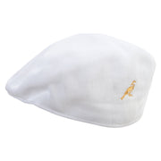 Artistic Finch Bird Embroidered Big Mesh Ivy Cap - White XL-2XL