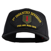 1st Infantry Division The Big Red One Patched Solid Cotton Twill Pro Style Cap - Black OSFM