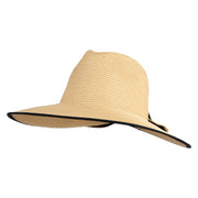 UPF 50+ Fedora Style Split 4" Wide Brim Hat - Tan Black OSFM