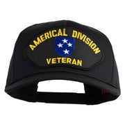 Americal Division Veteran Patched Solid Cotton Twill Pro Style Cap - Black OSFM