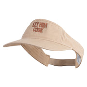 Let Him Cook Icon Embroidered Pro Style Cotton Twill Washed Visor - Khaki OSFM