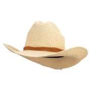 Twin Peak Pressed Straw Cowboy Hat - Natural OSFM