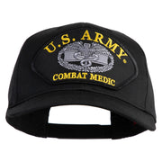 U.S. Army Combat Medic Patched Solid Cotton Twill Pro Style Cap - Black OSFM