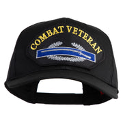 Combat Infantry Veteran Patched Solid Cotton Twill Pro Style Cap - Black OSFM