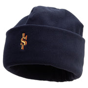 World Bank Money Icon Embroidered Big Size Reversible Micro Fleece Cap - Navy XL-3XL