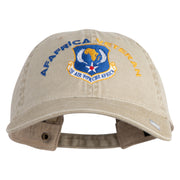 US Air Forces Africa Veteran Embroidered Washed Solid Pigment Dyed Cotton Twill Brass Buckle Cap - Khaki OSFM