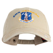 Air National Guard Veteran Embroidered Washed Solid Pigment Dyed Cotton Twill Brass Buckle Cap - Khaki OSFM