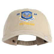 Twentieth Air Force Veteran Embroidered Washed Solid Pigment Dyed Cotton Twill Brass Buckle Cap - Khaki OSFM