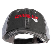 Critical Hit Embroidered Low Profile Cotton Mesh Cap - Black OSFM