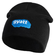 Gyatt Phrase Symbol Embroidered 8 Inch Knitted Short Beanie - Black OSFM