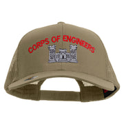 Licensed US Army Corps of Engineers Embroidered Solid Cotton Twill Mesh Prostyle Cap - Khaki OSFM