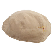 Golden Egypt Gods Symbol Embroidered Big Size Men's Linen Ivy Cap - Khaki XL-2XL