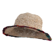 Hand Made Multi Colored Hemp Bucket Hat - Green OSFM