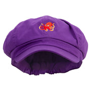 Cute Red Octopus Embroidered Cotton Elastic Big Size Newsboy Cap - Purple XL-2XL