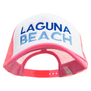 Laguna Beach Foam Mash Cap Embroidered Neon Polyester Foam Front Big Size Mesh Cap - Neon-Pink XL-3XL