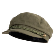 Greek Fisherman Cotton Newsboy Cap - Olive OSFM