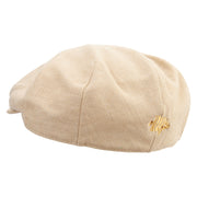 Cute Golden Fish Logo Embroidered Big Size Men's Linen Ivy Cap - Khaki XL-2XL