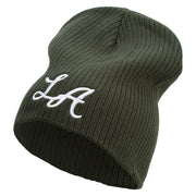 Graffiti LA Embroidered Big Size Cotton Short Beanie - Olive XL-3XL