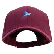 Flying Fish Embroidered Brushed Bull Denim Low Profile Cap - Maroon OSFM