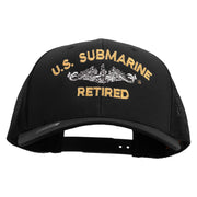 Licensed US Submarine Retired Embroidered Retro Trucker Cap - Black OSFM