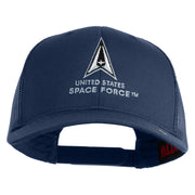 US Space Force with Delta Embroidered Solid Cotton Mesh Cap - Navy OSFM