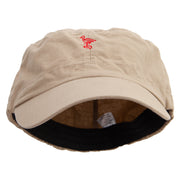 Red Crane Logo Embroidered Big Size Fitted Ripstop Cotton Military Army Cap - Khaki XL-2XL