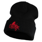 Red Bull Chicago Embroidered Big Size Cuff Long Beanie - Black XL-3XL