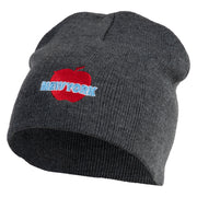 Big Apple New York Embroidered 8 inch Acrylic Short Blank Beanie - Dark Grey OSFM