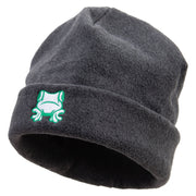 Frog Head Icon Embroidered Big Size Reversible Micro Fleece Cap - Charcoal XL-3XL