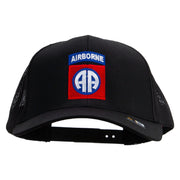 Licensed 82nd Airborne Military Embroidered Solid Cotton Twill Mesh Prostyle Cap - Black OSFM