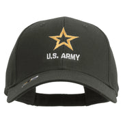 Licensed Star US Army Embroidered Solid Cotton Twill Low Profile Strap Cap - Charcoal OSFM
