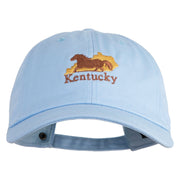 Kentucky State Derby Embroidered Unstructured Cotton Twill Washed Cap - Blue OSFM