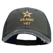 Licensed Star US Army Veteran Military Embroidered Low Profile Special Cotton Mesh Cap - Green OSFM