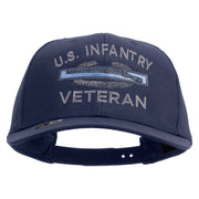 Licensed US Infantry Veteran Embroidered Solid Cotton Twill Pro Style Cap - Navy OSFM