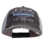 Licensed US Infantry Veteran Embroidered Low Profile Special Cotton Mesh Cap - Black OSFM