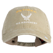 Retired US Air Force Embroidered Cotton Twill Brass Buckle Cap - Khaki OSFM
