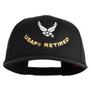 USAF Retired Embroidered Solid Cotton Twill Cap - Black OSFM