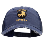 Licensed 17th Airborne Division Veteran Embroidered Low Profile Special Cotton Mesh Cap - Navy OSFM