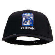 Licensed 18th Airborne Corps Veteran Embroidered Solid Cotton Twill Pro Style Cap - Black OSFM