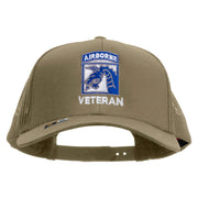 Licensed 18th Airborne Corps Veteran Embroidered Solid Cotton Twill Mesh Prostyle Cap - Khaki OSFM