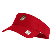 US Marine Corps Emblem Mark Embroidered Cotton Twill Sun Visor - Red OSFM