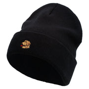 Golden Retriever Embroidered Big Size Acrylic Long Beanies - Black XL-3XL
