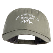 Mt Whitney Embroidered Low Profile Normal Dyed Cotton Cap - Olive OSFM
