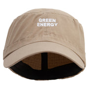Green Energy Embroidered Big Size Fitted Ripstop Cotton Military Army Cap - Khaki XL-2XL