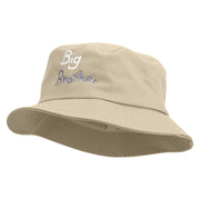 Big Brother Embroidered Big Size Cotton Blend Twill Bucket Hat - Khaki XL-2XL