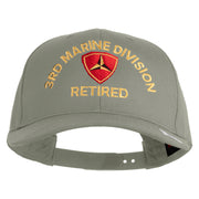 3rd Marine Division Retired Embroidered Solid Cotton Twill Pro Style Cap - Grey OSFM